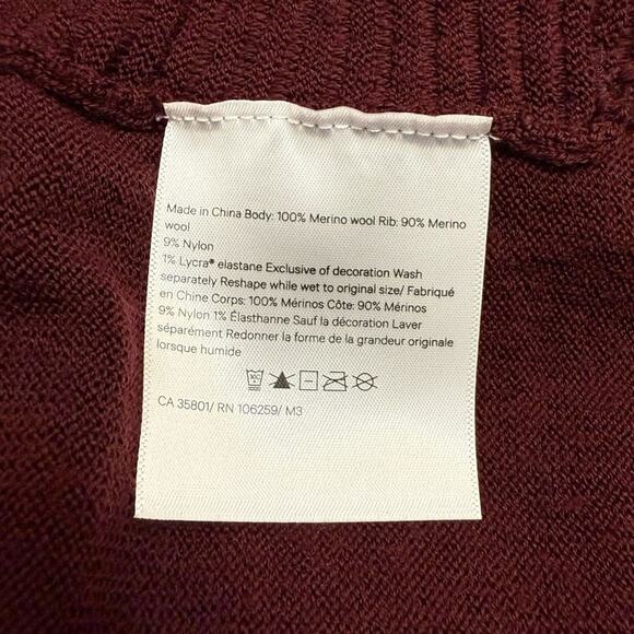 Lululemon Women’s Sit In Lotus Wrap 100% Merino Wool Sweater Maroon Size 6 - Picture 6 of 8